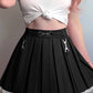 High-waist Lace Stitching Pleated Skirt