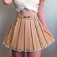 High-waist Lace Stitching Pleated Skirt