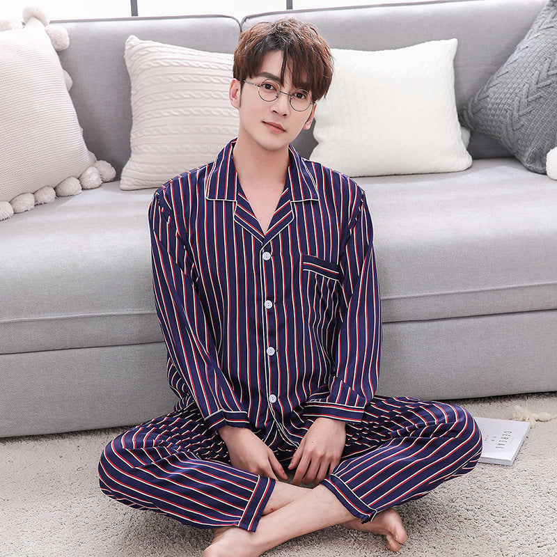 Imitation Silk Couple Pajamas