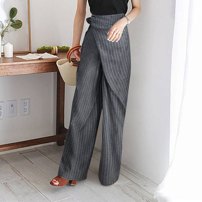 New Striped Lace-up Trousers