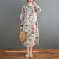 Mid-Length Printed Linen Dress