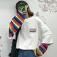 Rainbow Striped Harajuku Hoodie