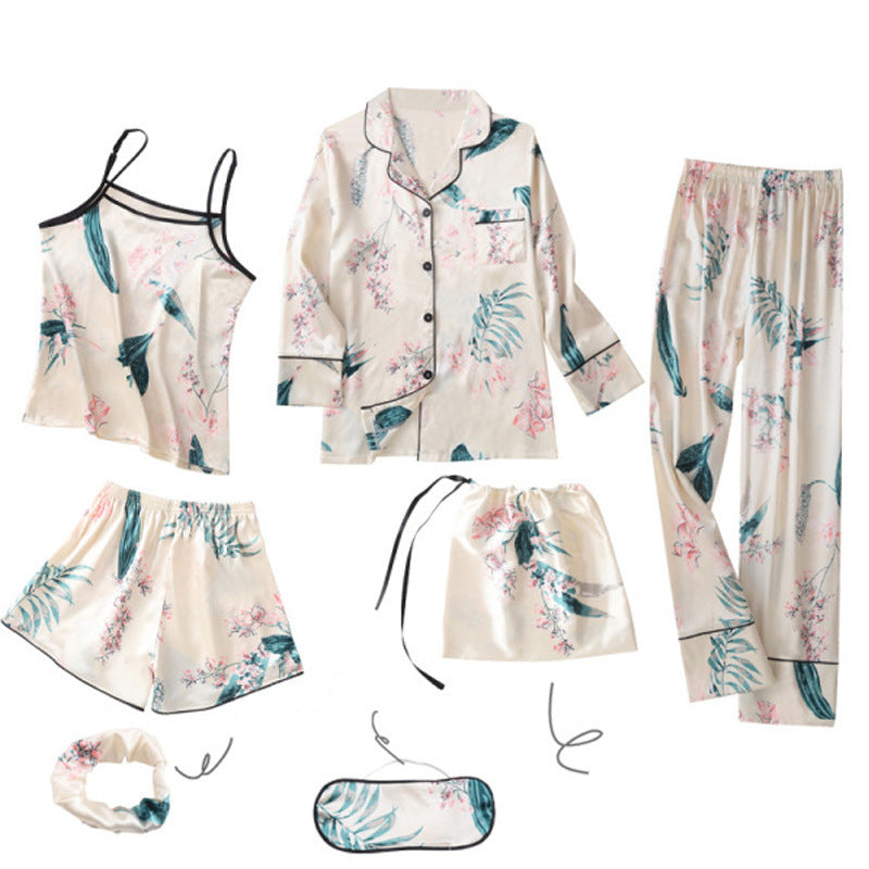 Suspenders ice silk pajamas