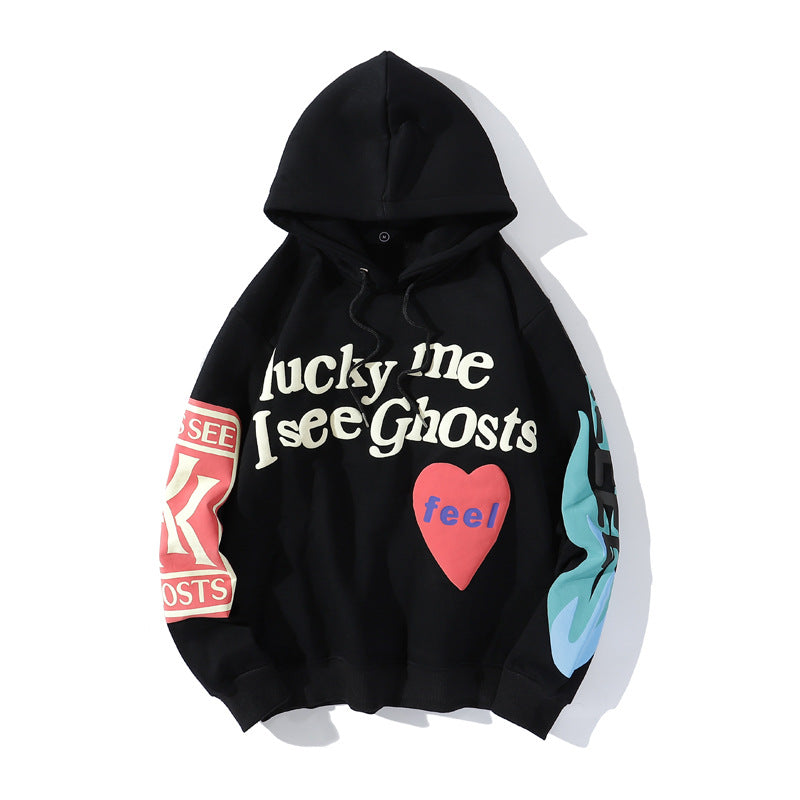 Printed Plus Velvet Thick Sweater Hoodie