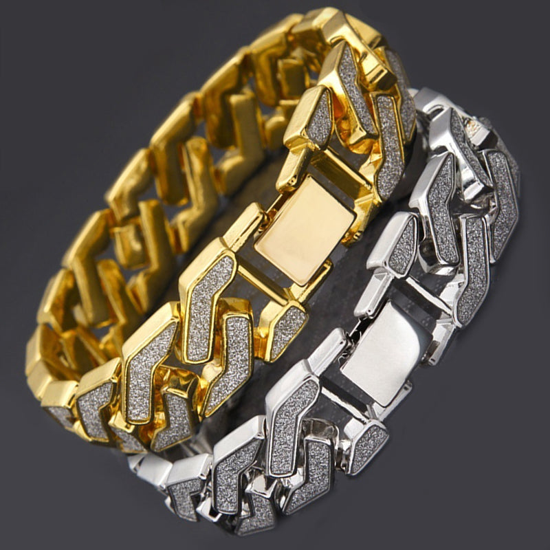 Rhinestone Cuban Bracelet For Mens