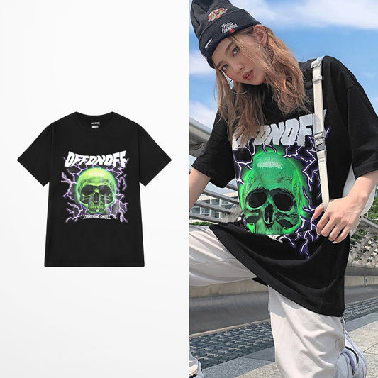 Skull Print Round Neck Short Sleeves t-shirt