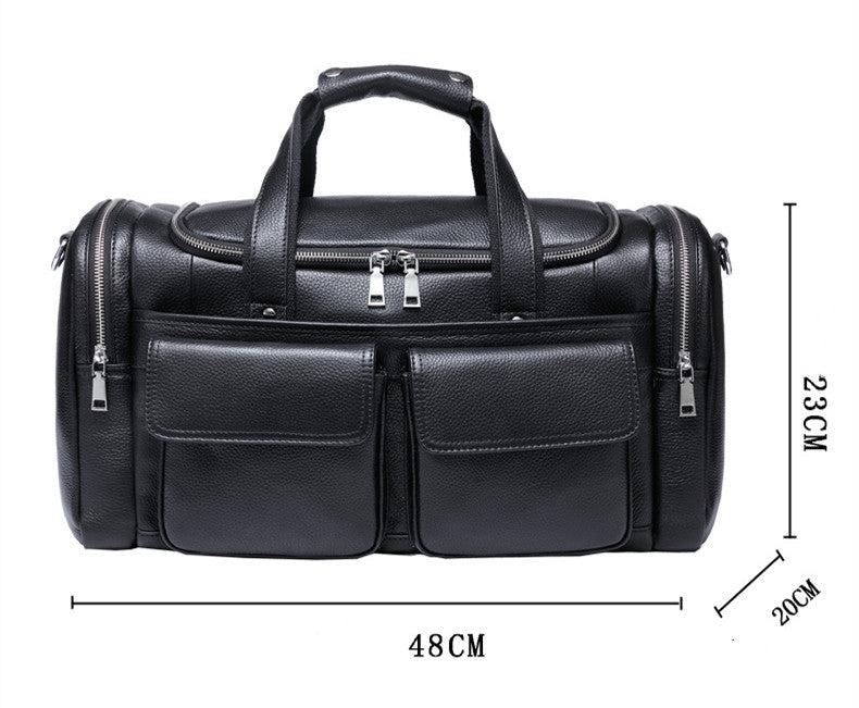 Hand-Held Large-Capacity Leather Travel Bag