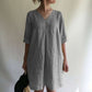 V-neck Cotton And Linen Loose Dress