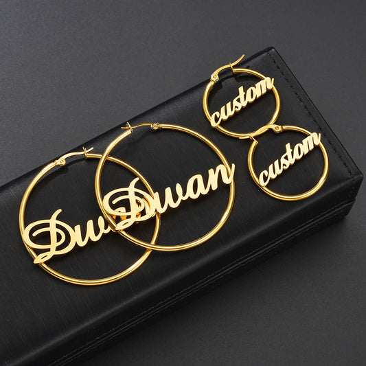 Personalized Letter Circle Earring