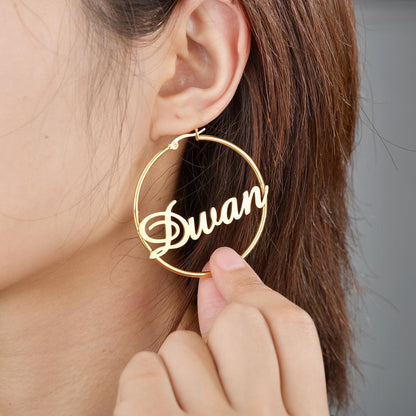 Personalized Letter Circle Earring