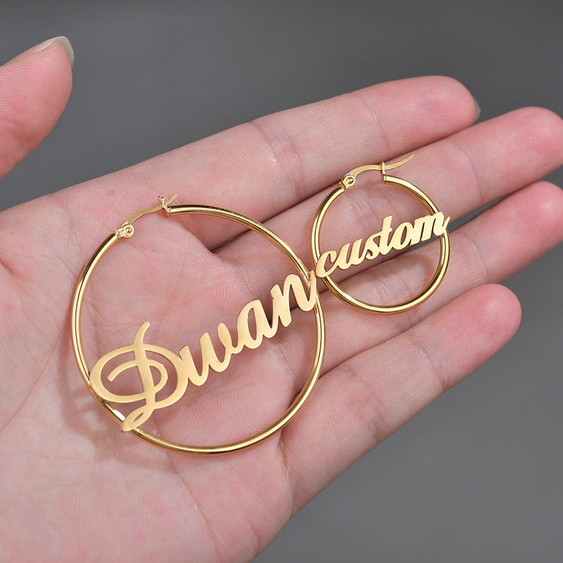 Personalized Letter Circle Earring