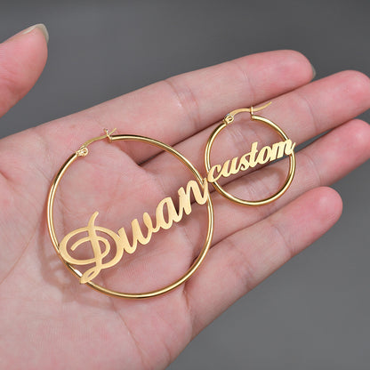 Personalized Letter Circle Earring