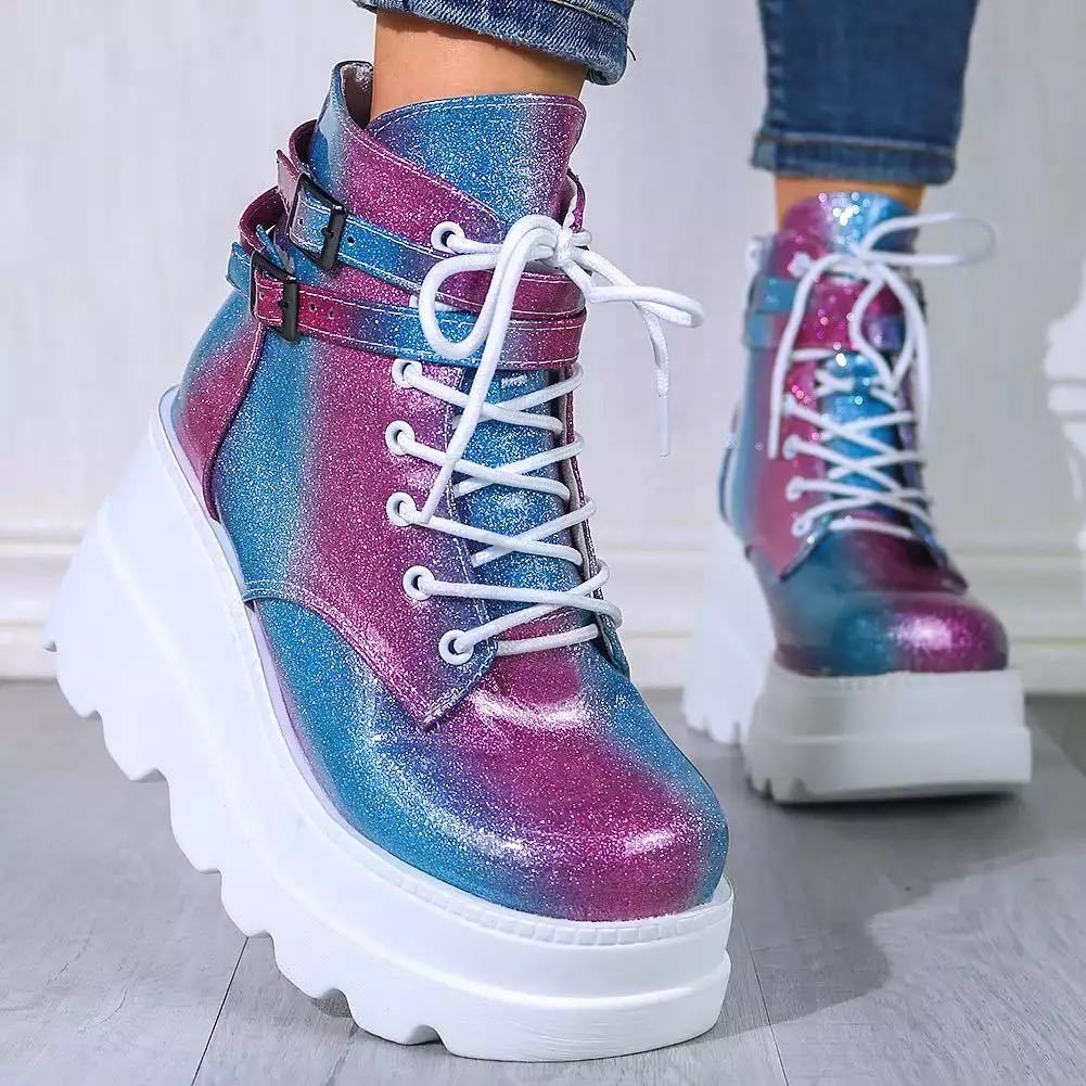 High-Heeled Colorful Short Boots