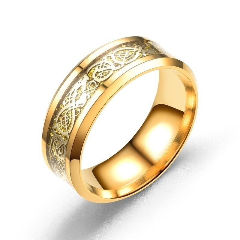 Zircon Gold Dragon Ring For Couples