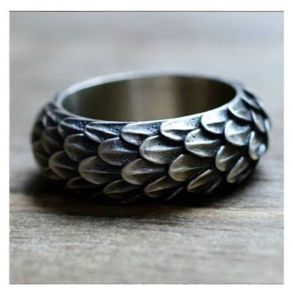 Retro Domineering Dragon Scale Ring