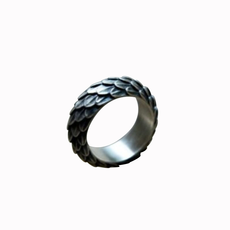 Retro Domineering Dragon Scale Ring