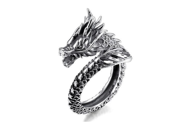 Personalized Retro Domineering Dragon Ring