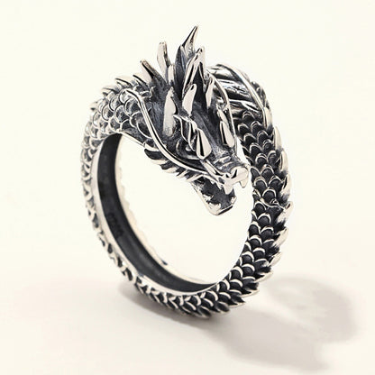 Personalized Retro Domineering Dragon Ring