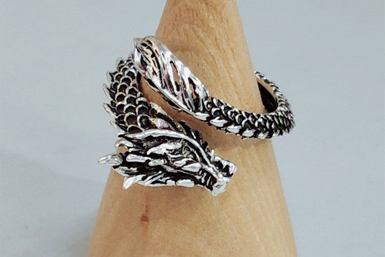 Personalized Retro Domineering Dragon Ring