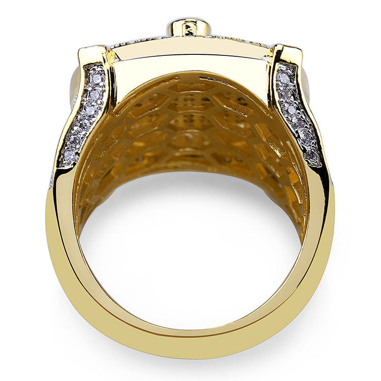 Gold Ring Inlaid With Zicron