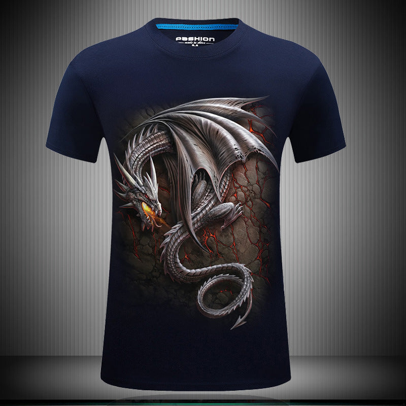 Dragon round neck short sleeve t-shirt