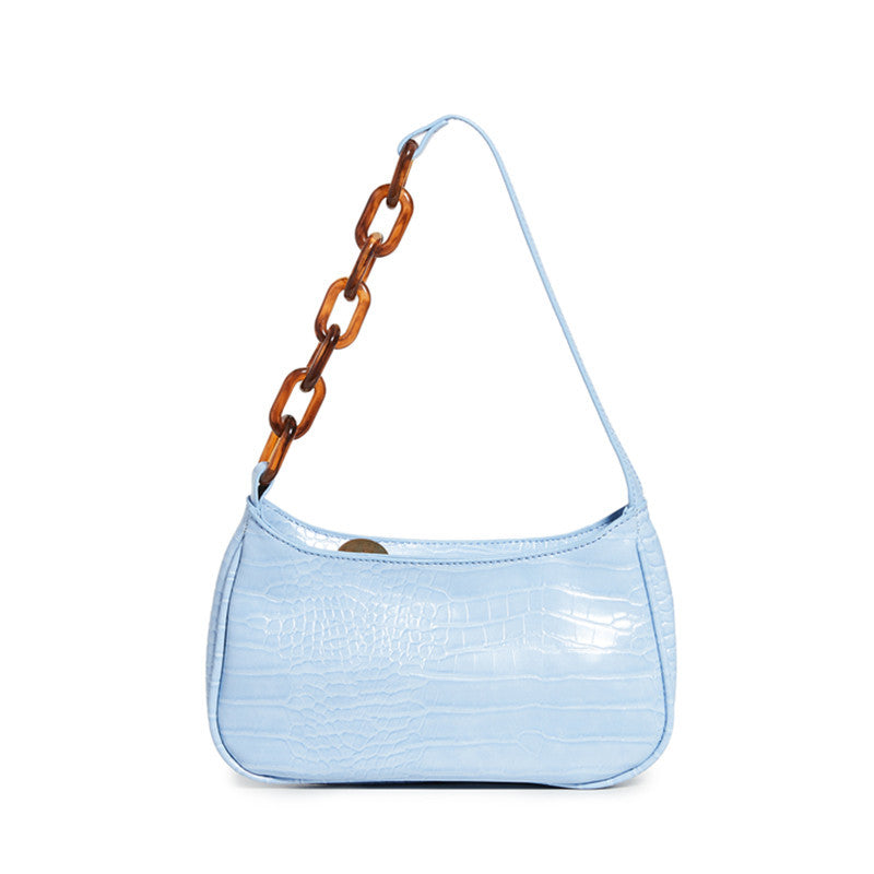 baguette acrylic chain shoulder handbag