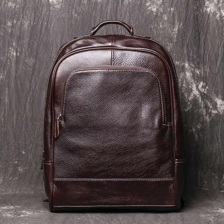 Large Capacity Travel Leather Backpack