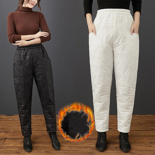 Loose and light diamond down trousers