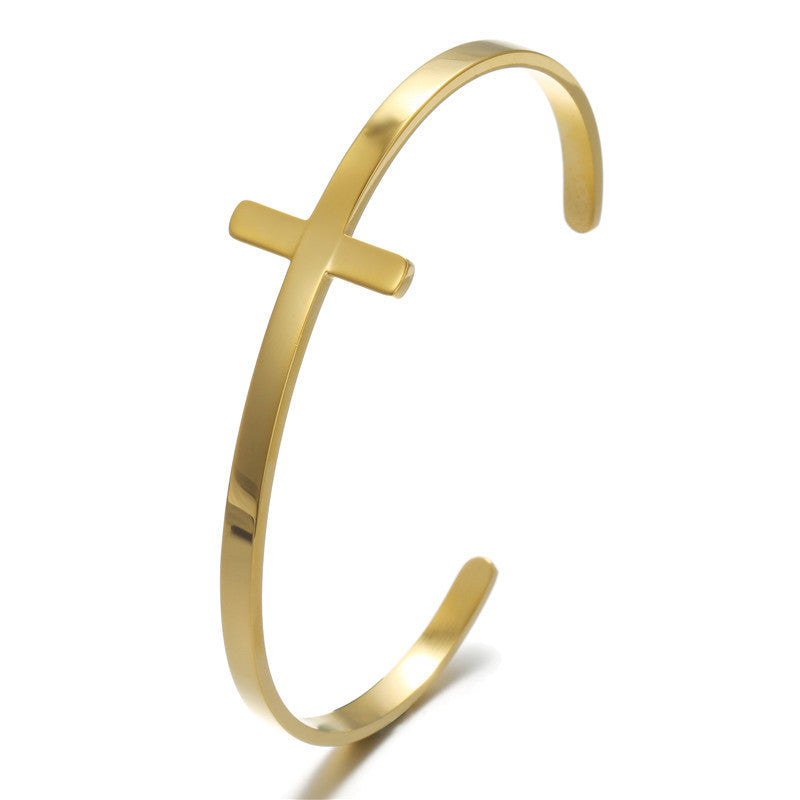 C- Shaped Cross Bracelet