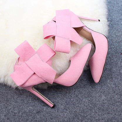 Big Bow Thin Heel Shoes