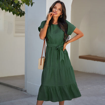 Simple Solid Color Dress