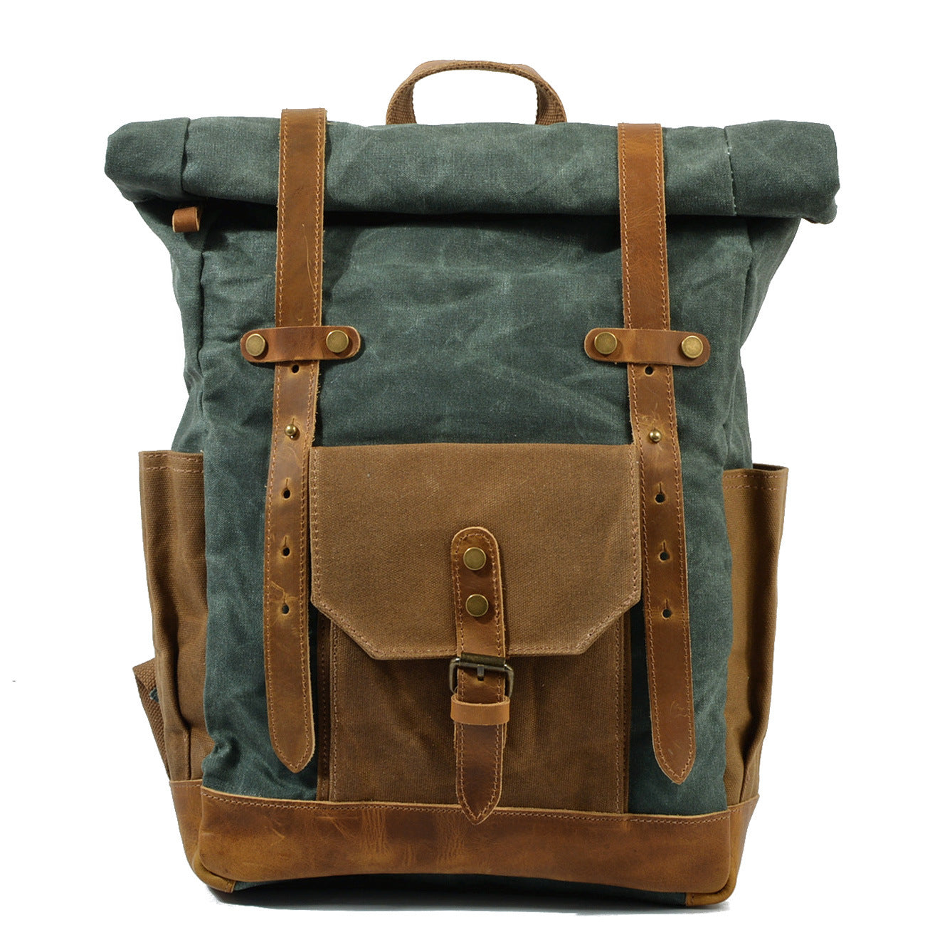 Retro contrast color waterproof rucksack
