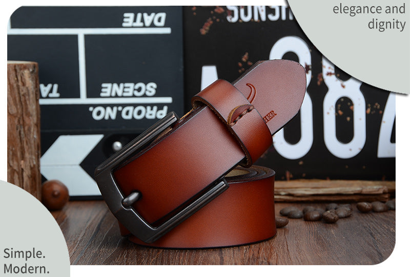 Dynamic buckle leather belt