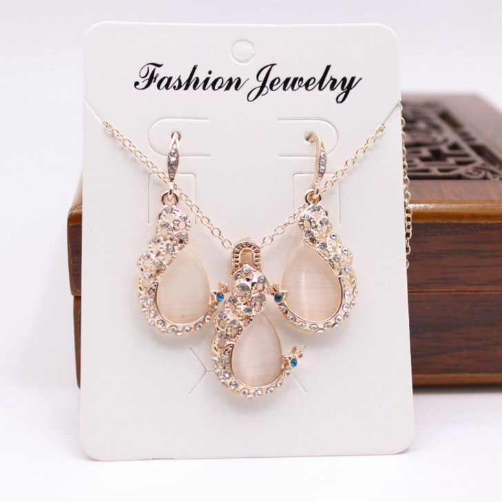 Rhinestone Pendant Necklace Set