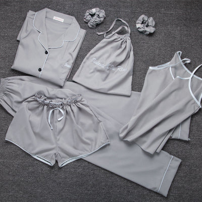 Suspenders ice silk pajamas