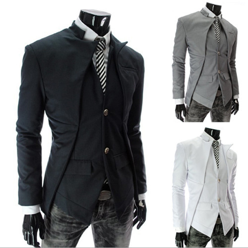 Asymmetric design slim suit