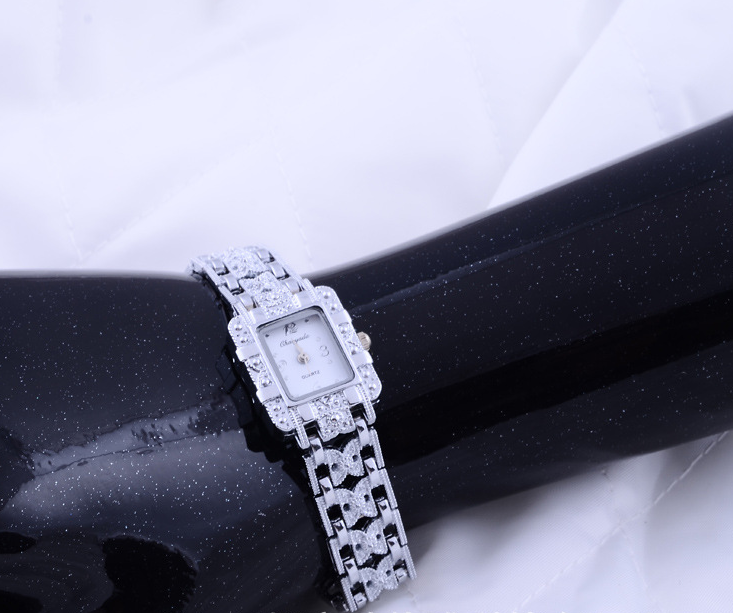 Square Studded Steel Watch