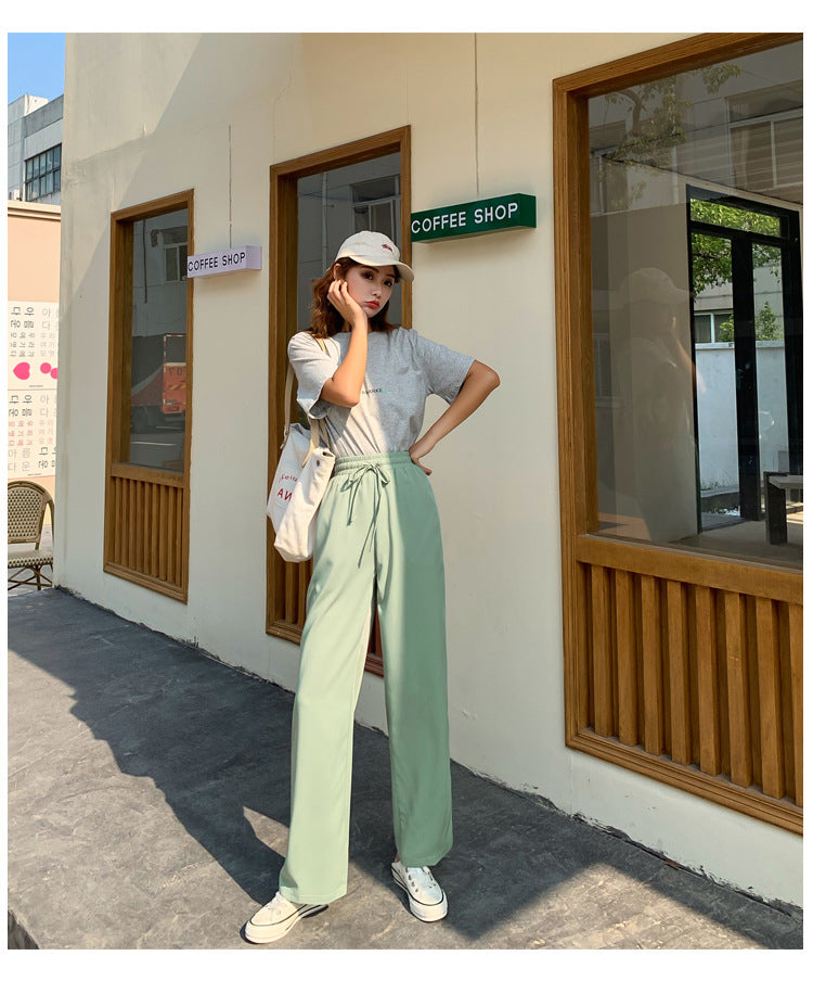 Chiffon Thin Straight Long Pants