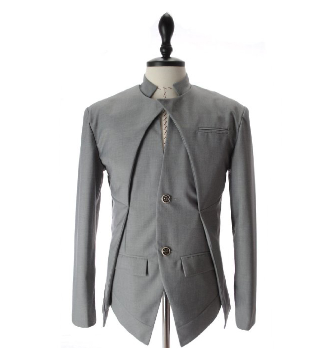 Asymmetric design slim suit