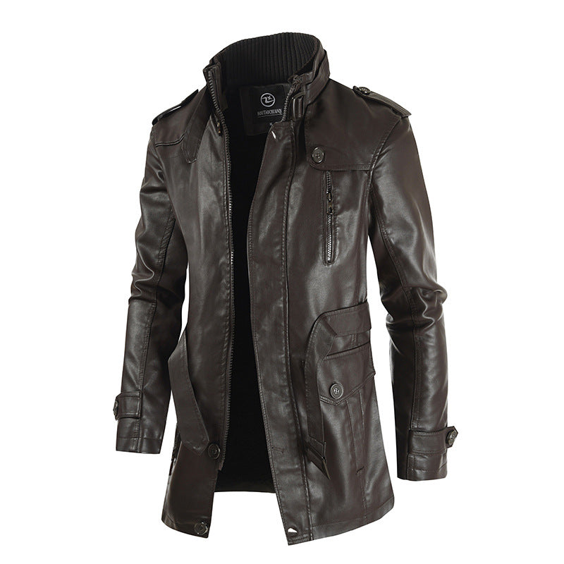 Mid-length Leather Jacket