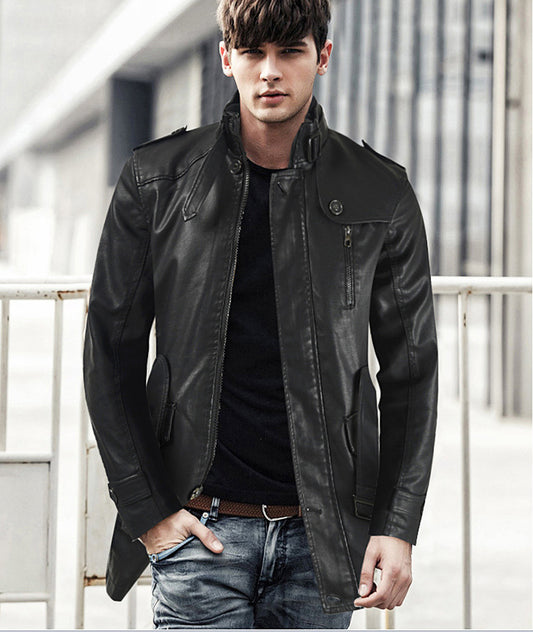 Mid-length Leather Jacket