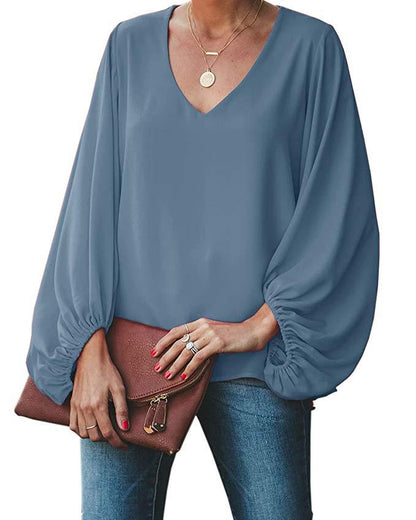 V-neck long sleeve