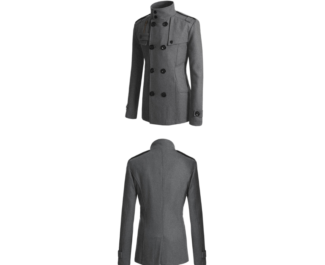 Men's woolen trench coat