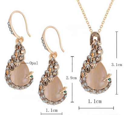 Rhinestone Pendant Necklace Set