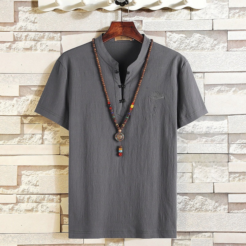 Cotton and Linen short-sleeved t-shirt