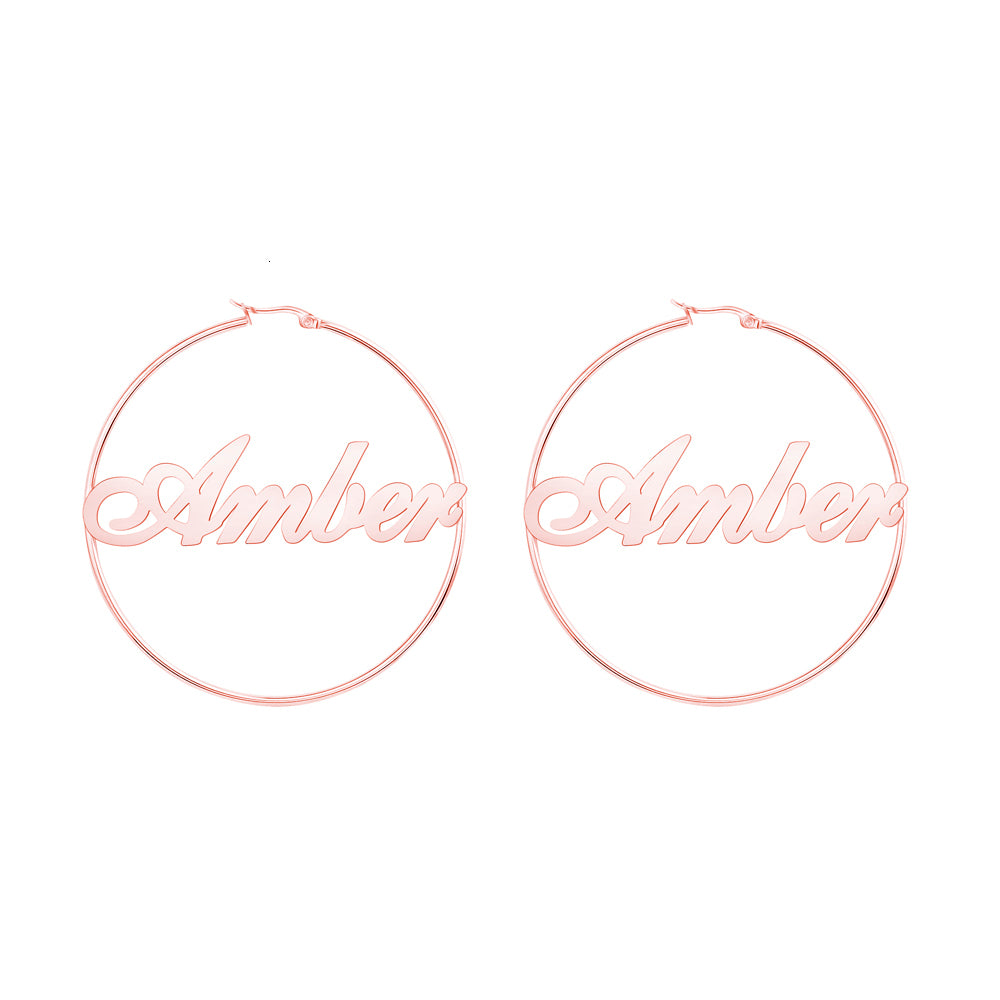 Exaggerated name earrings