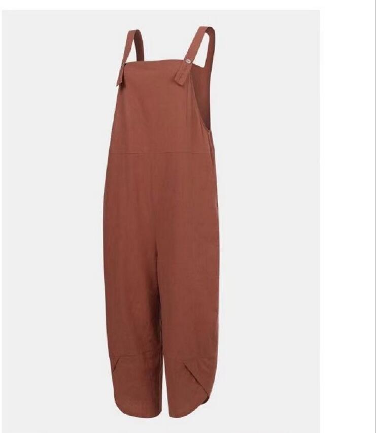 Casual Cropped Overalls Long Pant