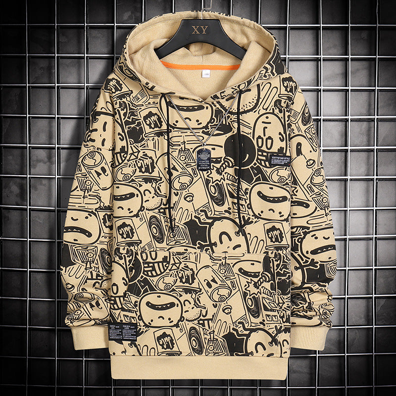 Cartoon Print Hooded Sweater