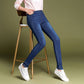 High Waist Elastic Fleece Jeans