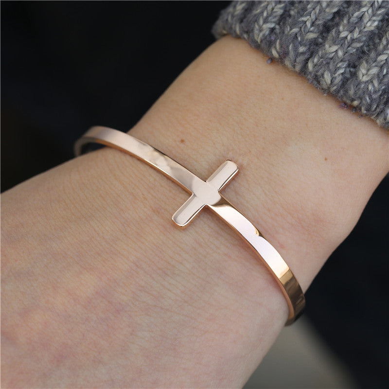 C- Shaped Cross Bracelet